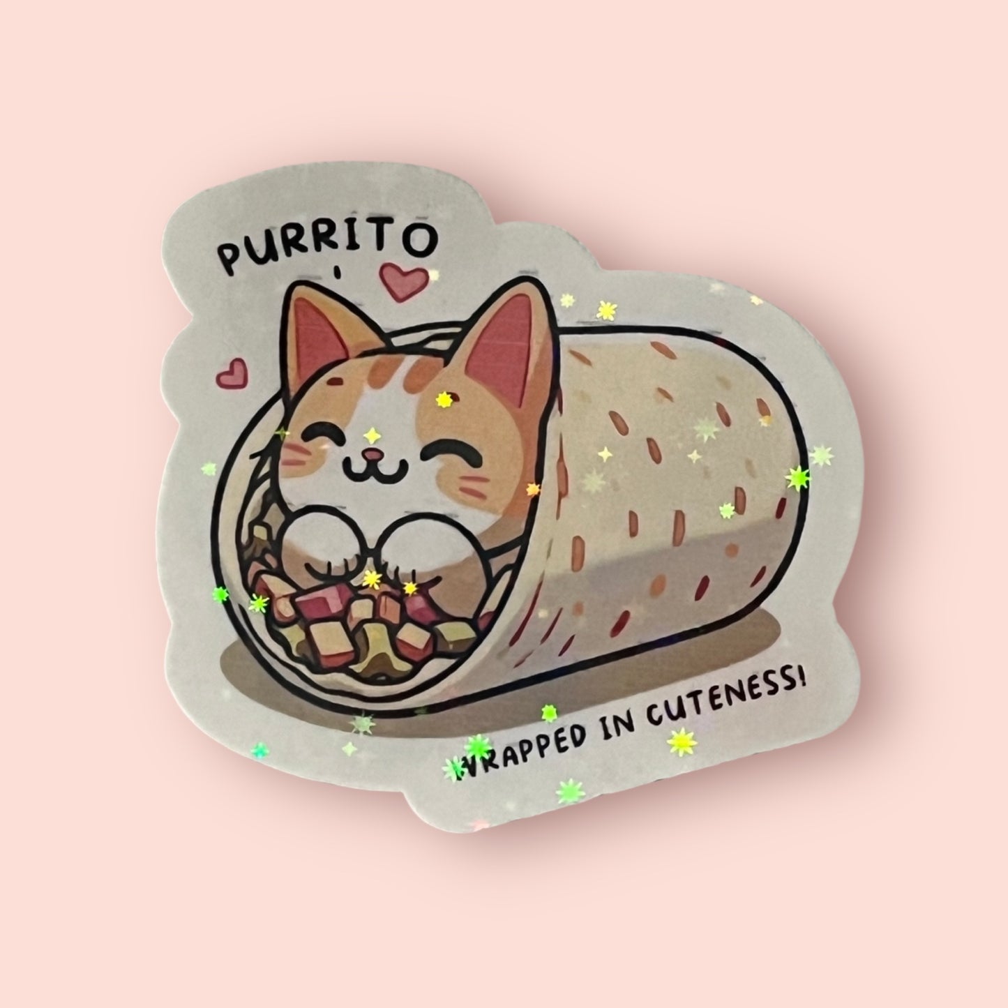 Purrito Cat Holographic Sticker