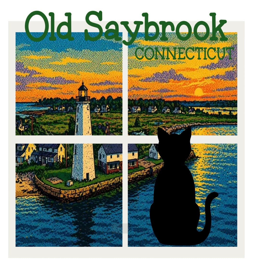 Purrfect View Cat Window Vinyl Sticker - Old Saybrook