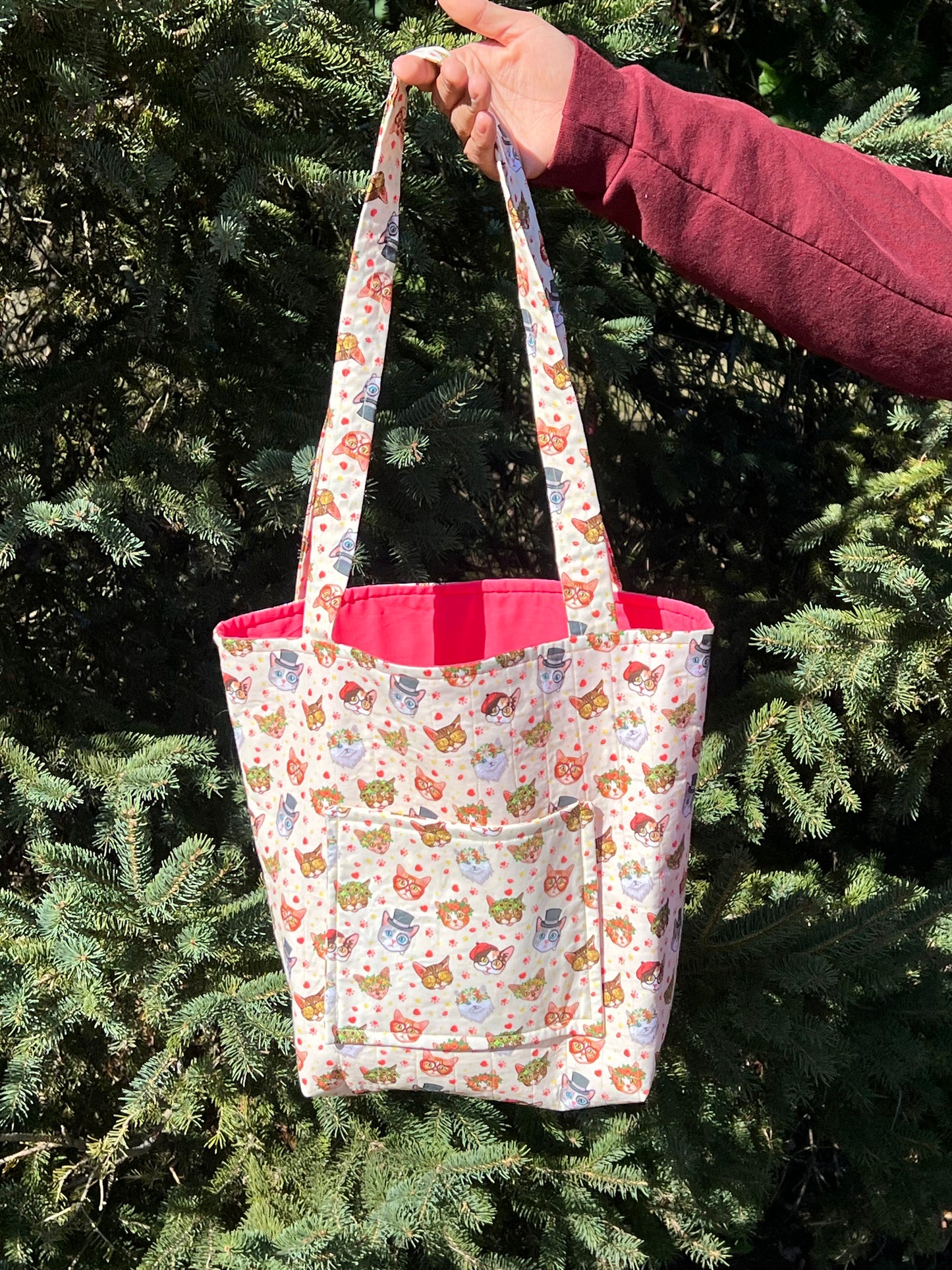 Kitty Paws & Hearts Tote Bag