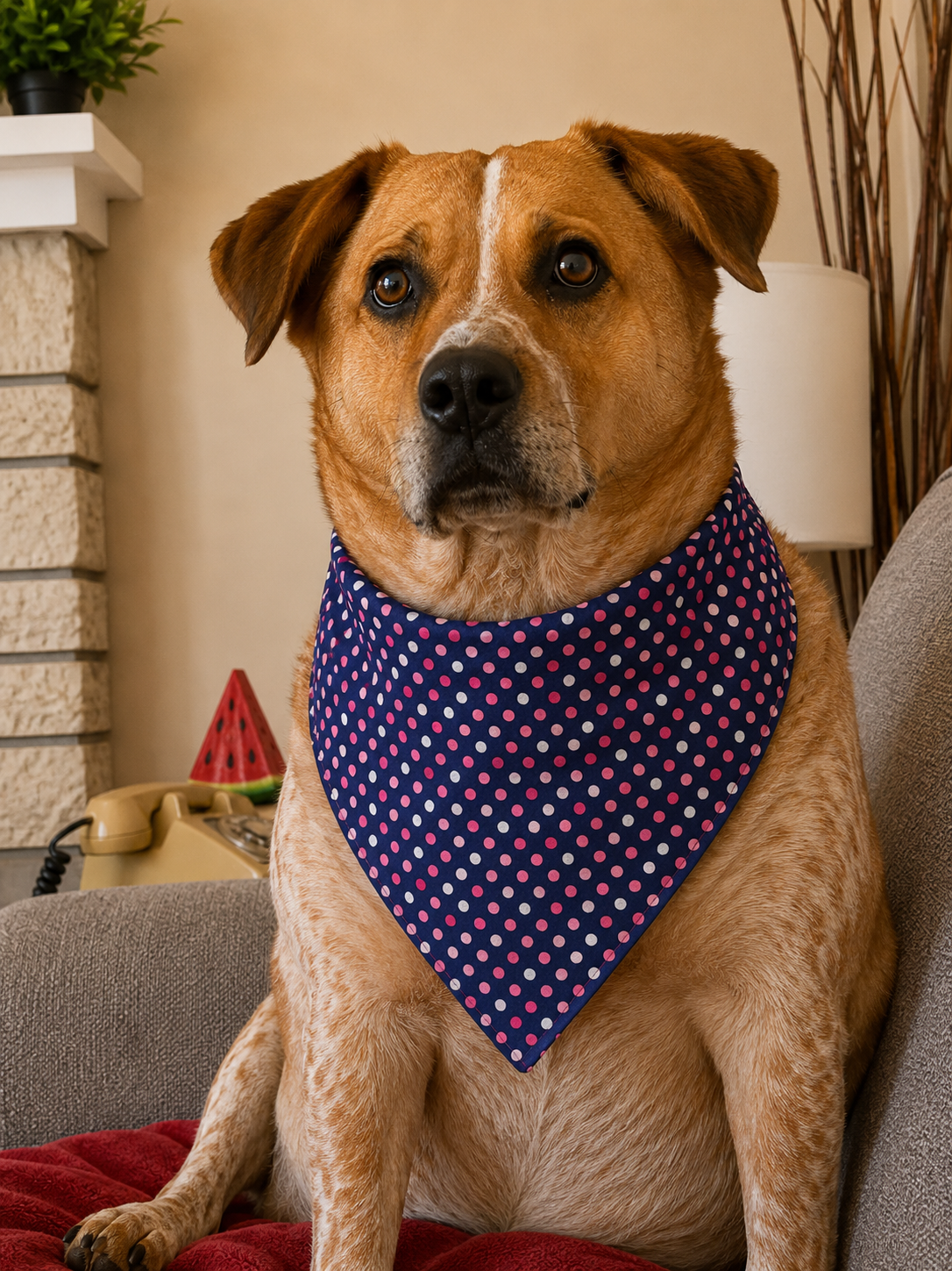 Dog Bandana - Over the Collar - Pink Bandana