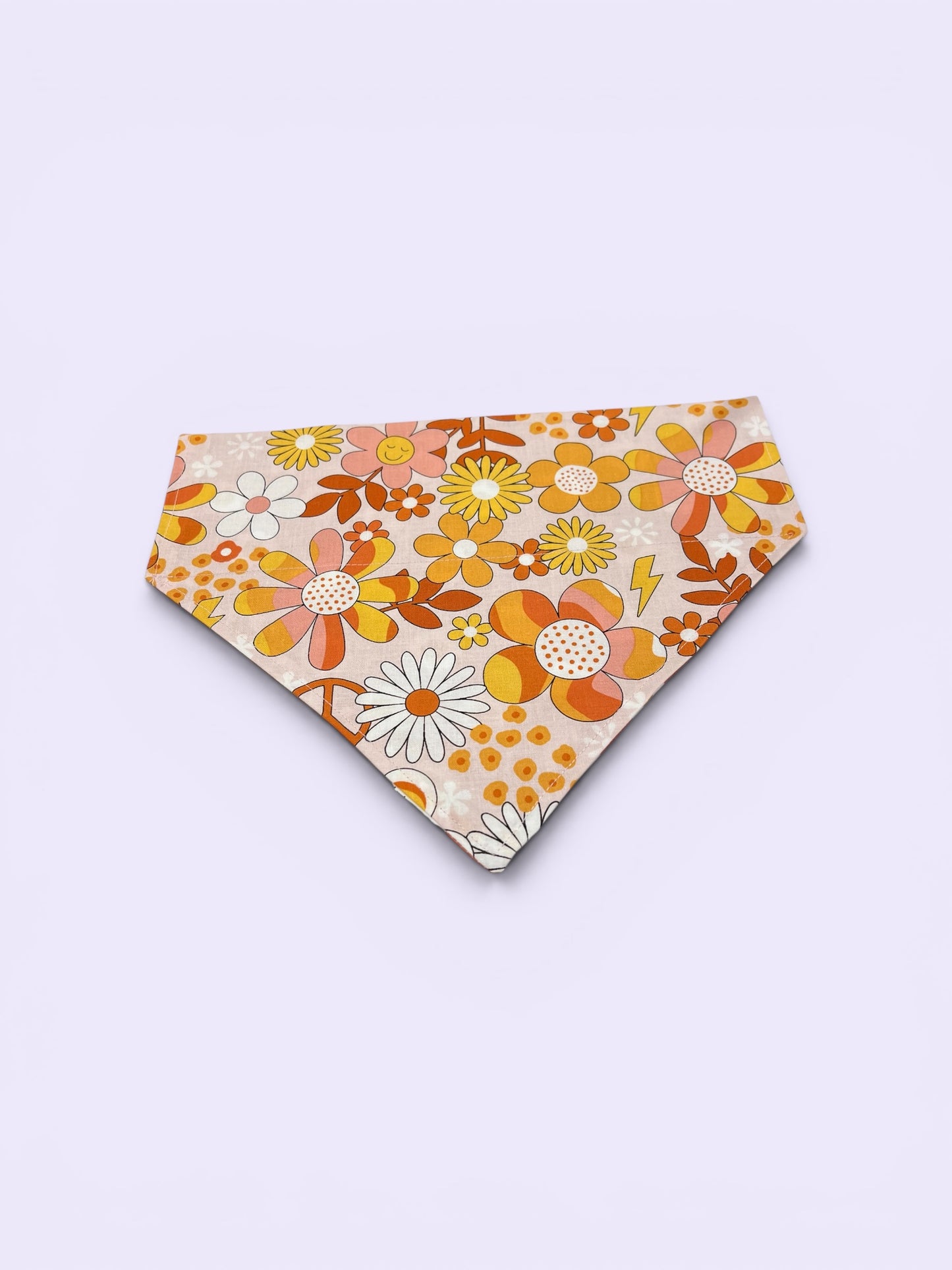 Dog Bandana - Over the Collar - Retro Daisy Flower