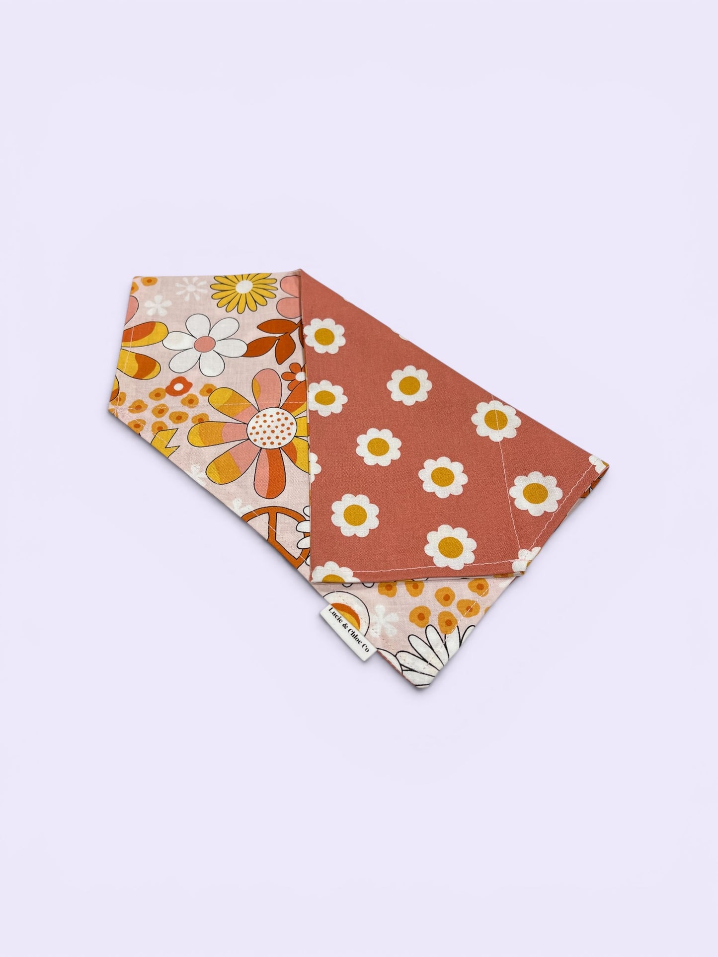 Dog Bandana - Over the Collar - Retro Daisy Flower
