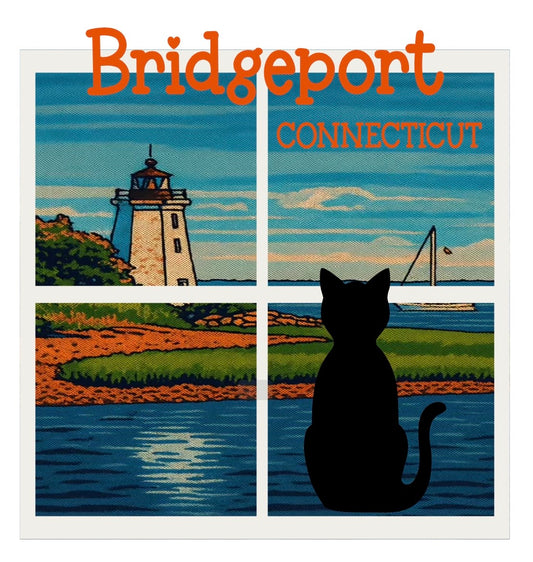 Purrfect View Cat Window Vinyl Sticker - Bridgeport