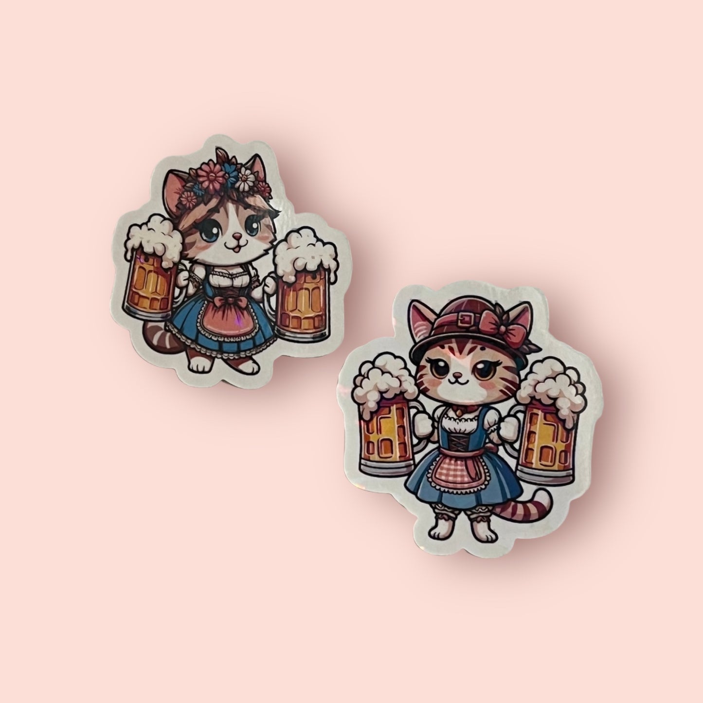 Octoberfest Cat Holographic Sticker