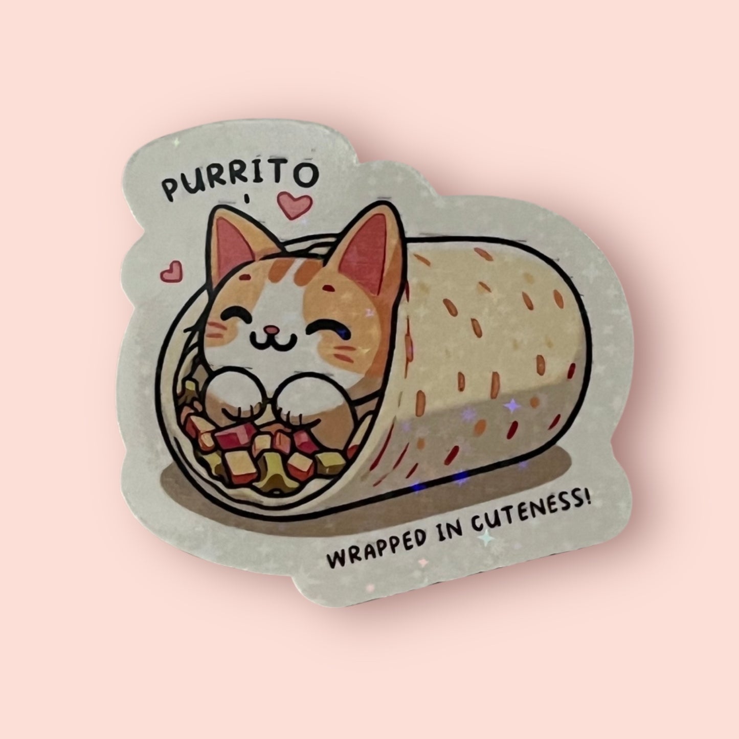 Purrito Cat Holographic Sticker