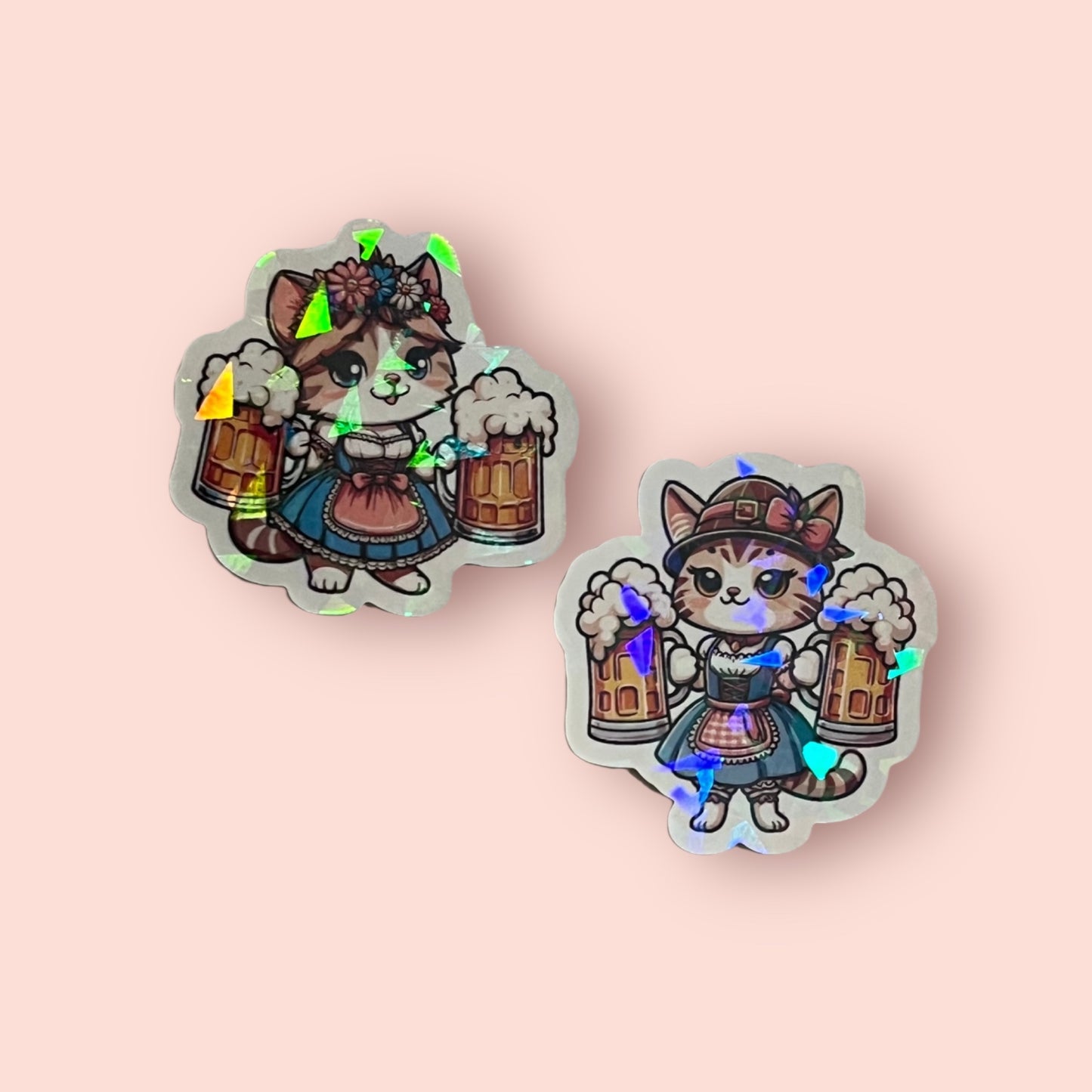 Octoberfest Cat Holographic Sticker