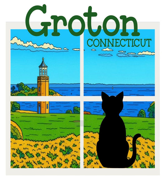 Purrfect View Cat Window Vinyl Sticker - Groton