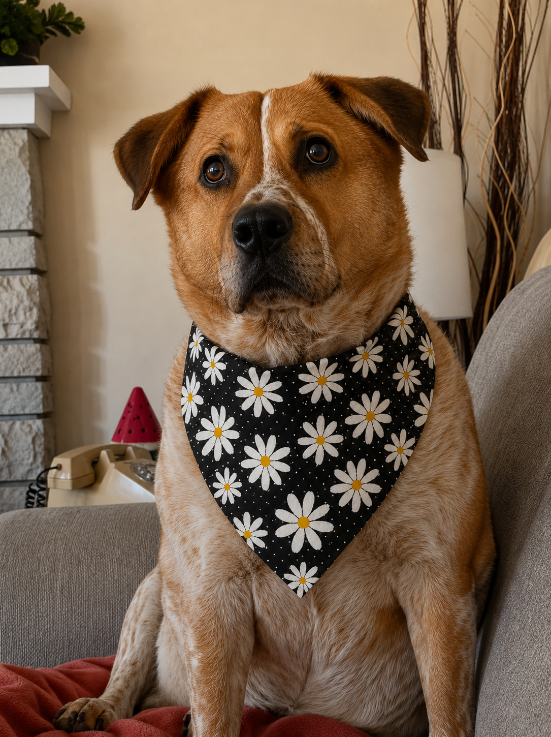 Dog Bandana - Over the Collar - Daisies
